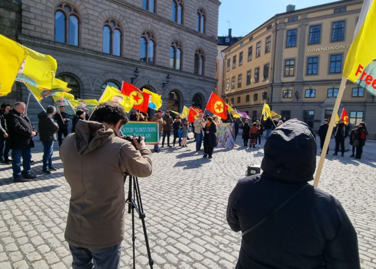 Manifestation för ”Frihet för Abdullah Öcalan” i Stockholm